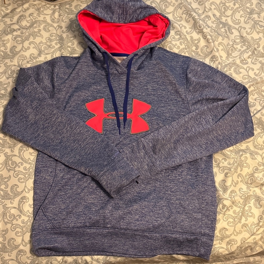 Under Armour Blue Hoodie with Pink Logo